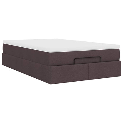 vidaXL Lit ottoman avec matelas Marron foncé 120x190 cm Tissu
