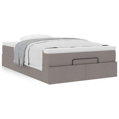 vidaXL Ottoman-Bett mit Matratze Taupe 120x190 cm Stoff