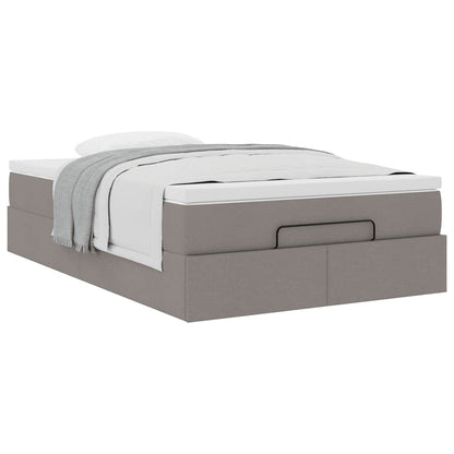 vidaXL Ottoman-Bett mit Matratze Taupe 120x190 cm Stoff