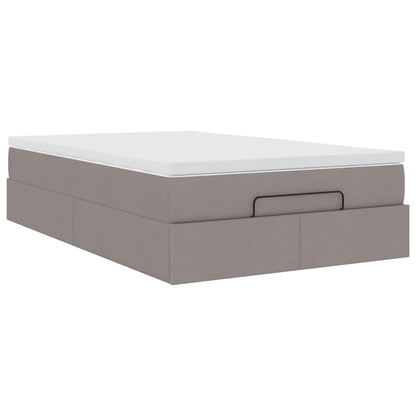 vidaXL Ottoman-Bett mit Matratze Taupe 120x190 cm Stoff