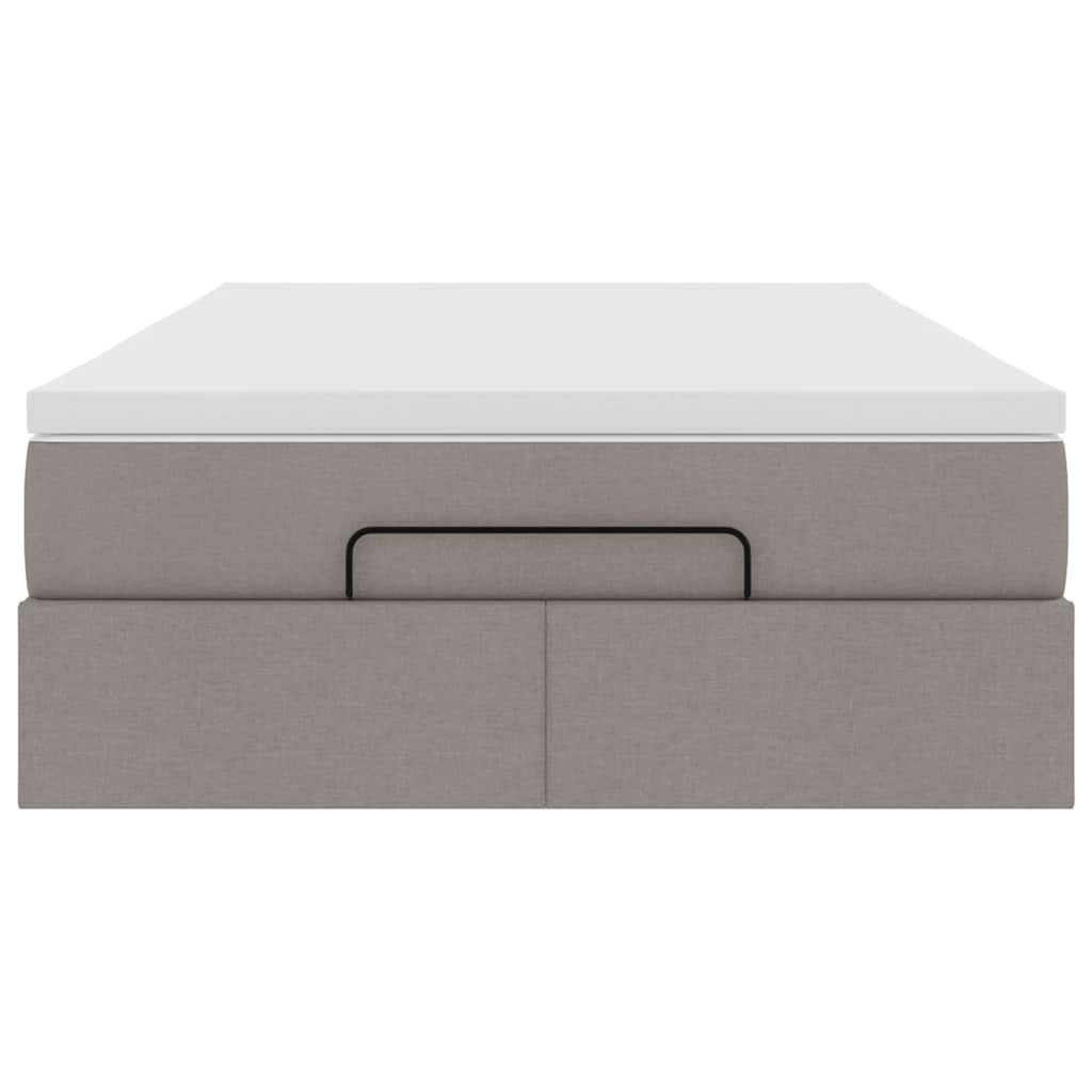 vidaXL Ottoman-Bett mit Matratze Taupe 120x190 cm Stoff