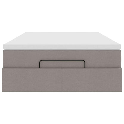 vidaXL Ottoman-Bett mit Matratze Taupe 120x190 cm Stoff