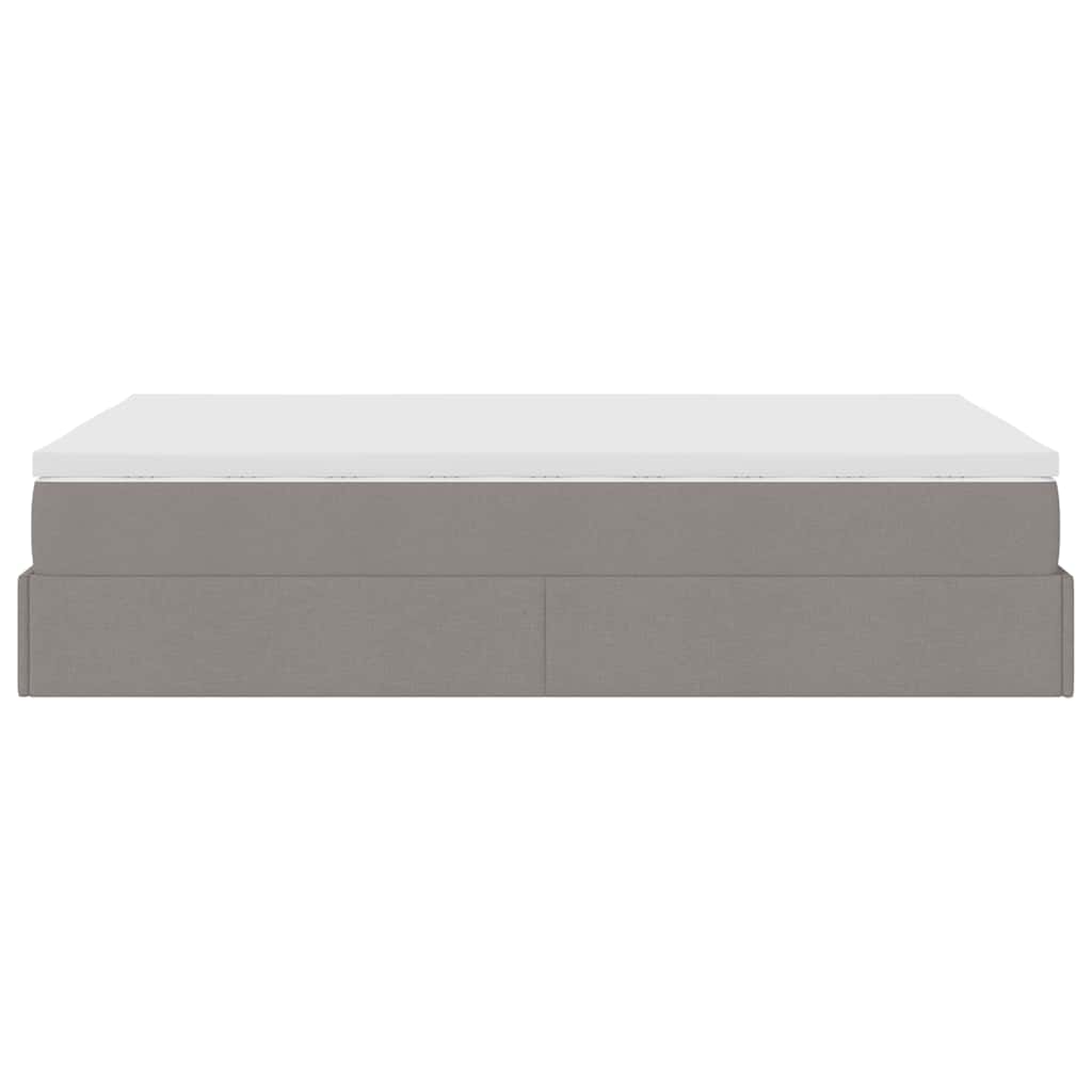 vidaXL Ottoman-Bett mit Matratze Taupe 120x190 cm Stoff