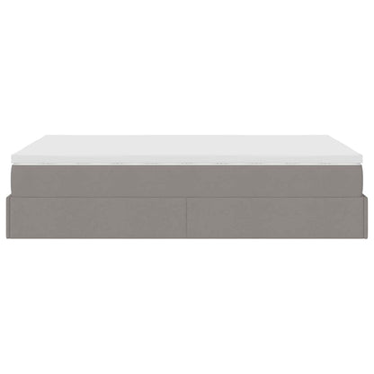 vidaXL Ottoman-Bett mit Matratze Taupe 120x190 cm Stoff