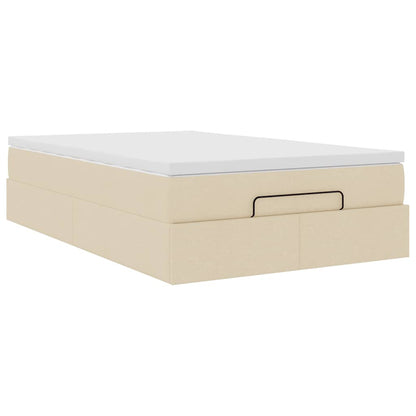 vidaXL Lit ottoman avec matelas crème 120x190 cm tissu
