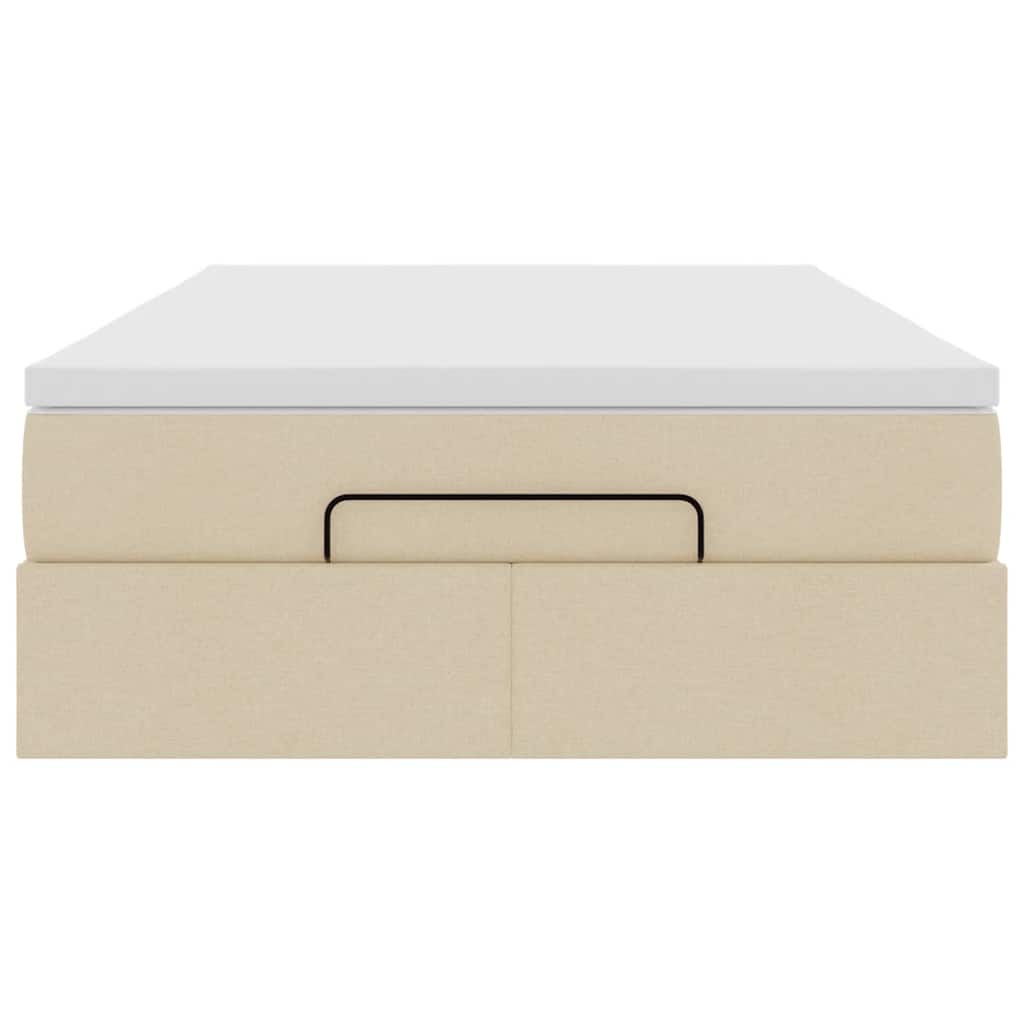 vidaXL Lit ottoman avec matelas crème 120x190 cm tissu