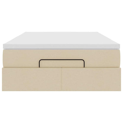 vidaXL Lit ottoman avec matelas crème 120x190 cm tissu