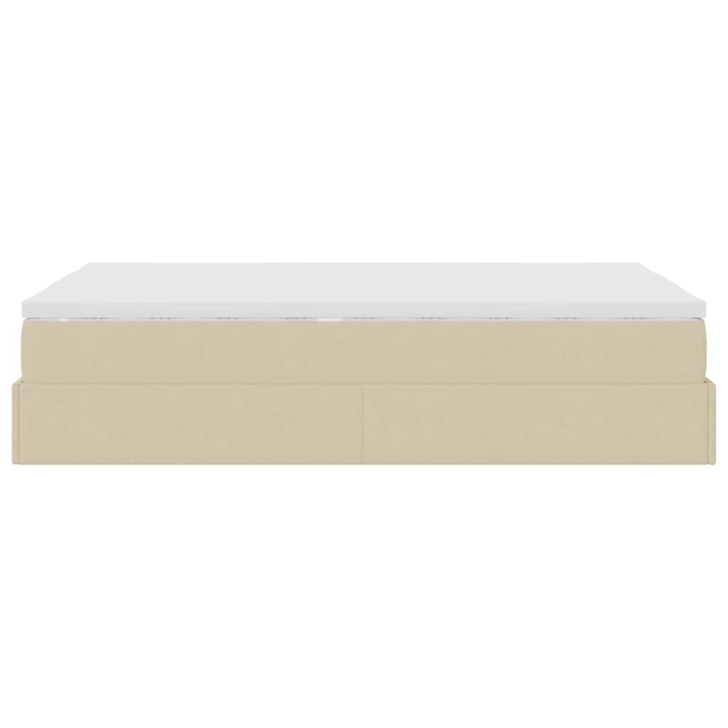 vidaXL Lit ottoman avec matelas crème 120x190 cm tissu