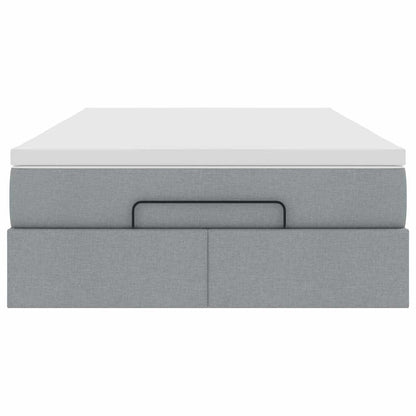 vidaXL Ottoman-Bett mit Matratze Hellgrau 120x200 cm Stoff