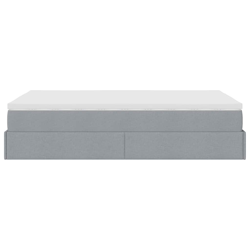 vidaXL Ottoman-Bett mit Matratze Hellgrau 120x200 cm Stoff