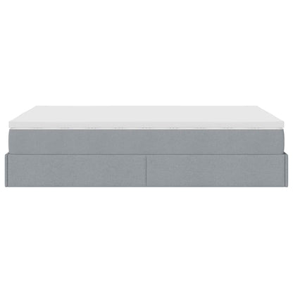 vidaXL Ottoman-Bett mit Matratze Hellgrau 120x200 cm Stoff