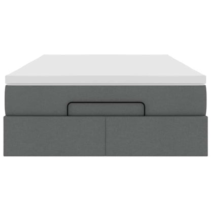 Ottoman-Bett mit Matratze Dunkelgrau 120x200 cm Stoff