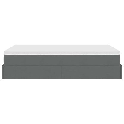 Ottoman-Bett mit Matratze Dunkelgrau 120x200 cm Stoff