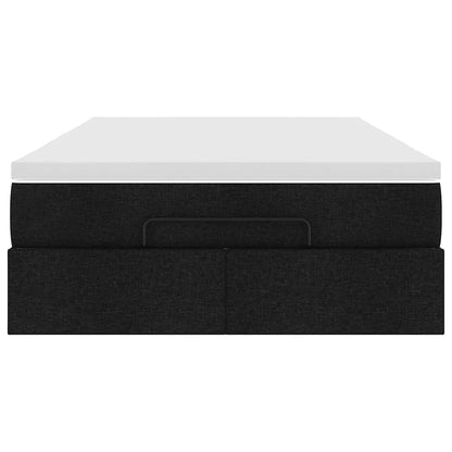 vidaXL Ottoman-Bett mit Matratze Schwarz 120x200 cm Stoff