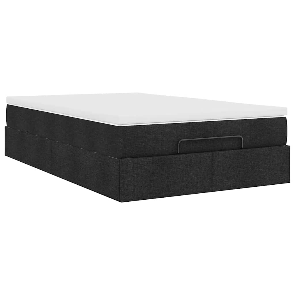 vidaXL Ottoman-Bett mit Matratze Schwarz 120x200 cm Stoff