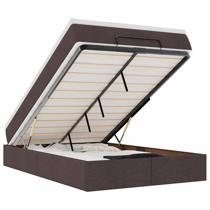 Ottoman-Bett mit Matratze Dunkelbraun 120x200 cm Stoff