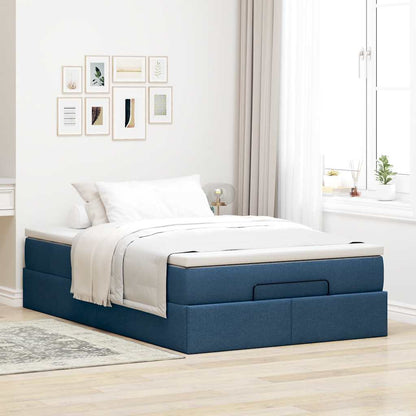 vidaXL Lit ottoman avec matelas Bleu 120x200 cm Tissu