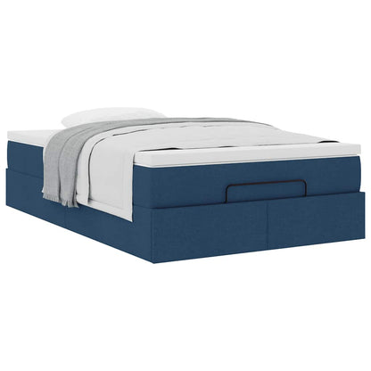 vidaXL Lit ottoman avec matelas Bleu 120x200 cm Tissu
