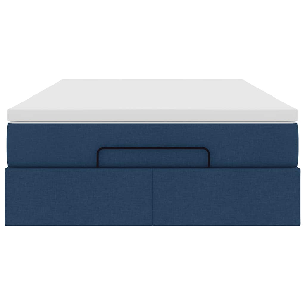 vidaXL Lit ottoman avec matelas Bleu 120x200 cm Tissu