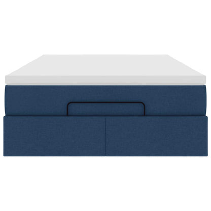 vidaXL Lit ottoman avec matelas Bleu 120x200 cm Tissu