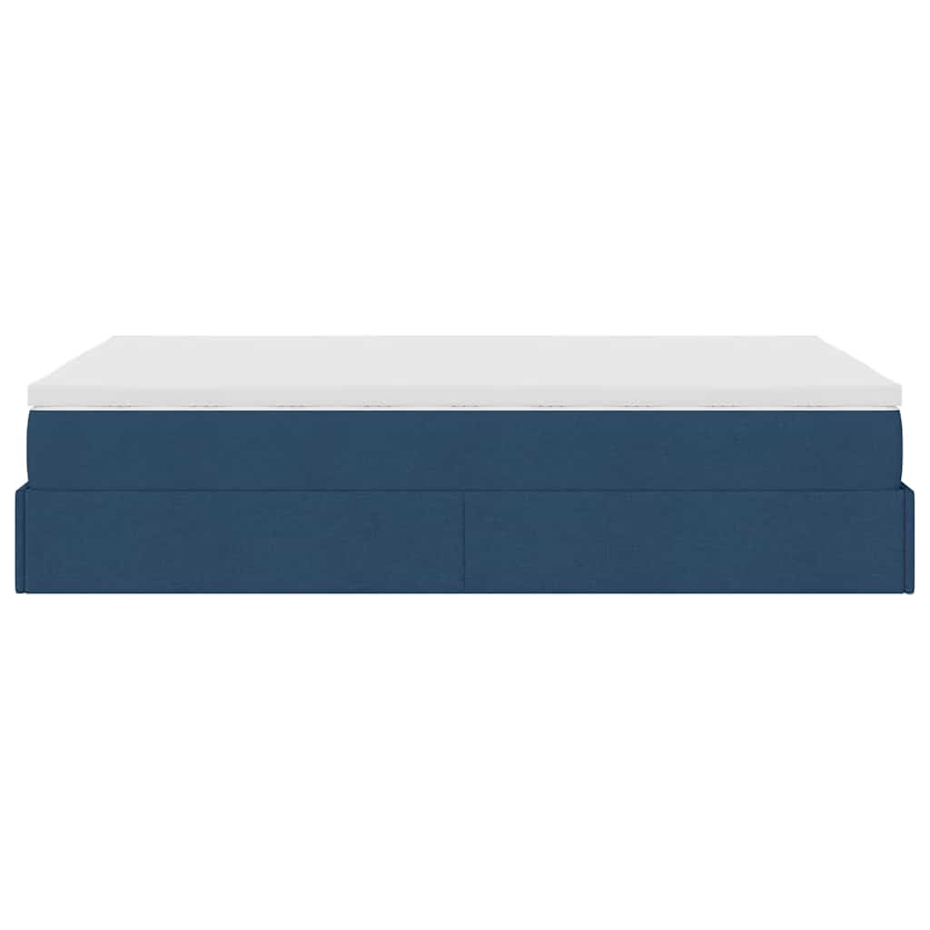 vidaXL Lit ottoman avec matelas Bleu 120x200 cm Tissu