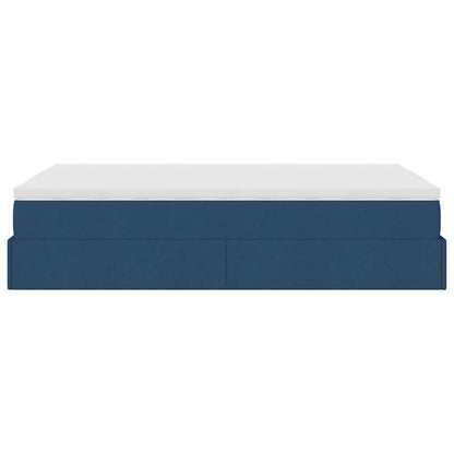 vidaXL Lit ottoman avec matelas Bleu 120x200 cm Tissu