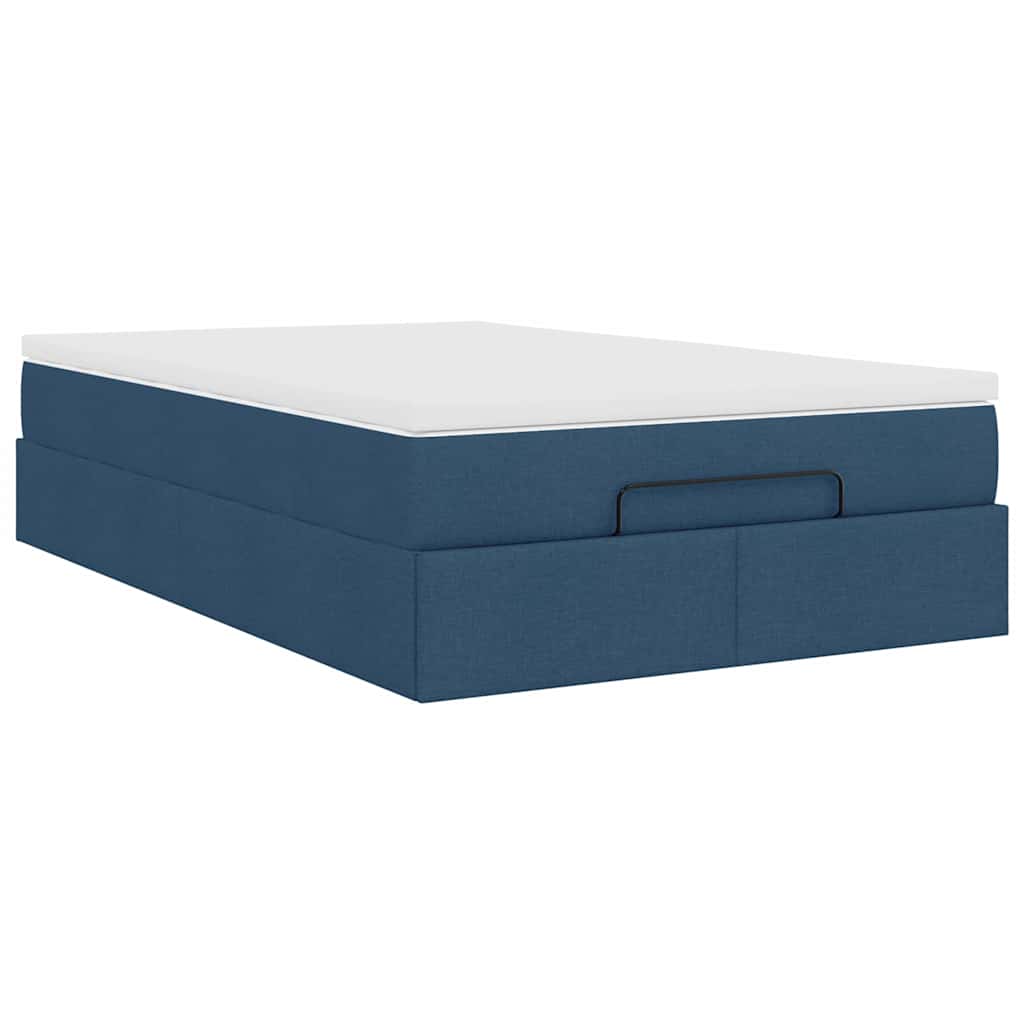 vidaXL Lit ottoman avec matelas Bleu 120x200 cm Tissu