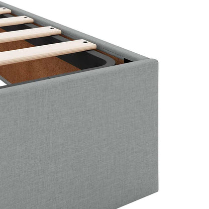 vidaXL Ottoman-Bett mit Matratze Hellgrau 140x190 cm Stoff