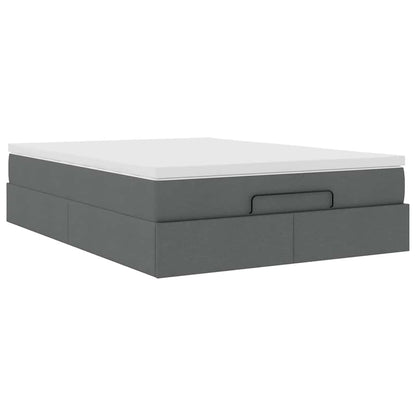 vidaXL Ottoman-Bett mit Matratze Dunkelgrau 140x190 cm Stoff