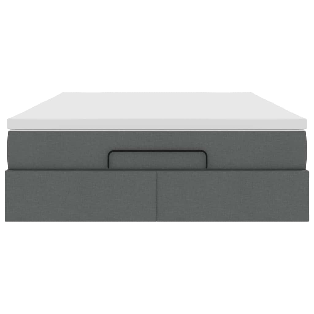 vidaXL Ottoman-Bett mit Matratze Dunkelgrau 140x190 cm Stoff