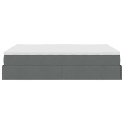 vidaXL Ottoman-Bett mit Matratze Dunkelgrau 140x190 cm Stoff