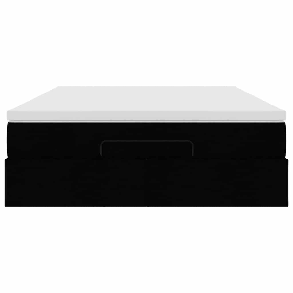 Ottoman-Bett mit Matratze Schwarz 140x190 cm Stoff
