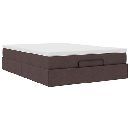 vidaXL Ottoman-Bett mit Matratze Dunkelbraun 140x190 cm Stoff