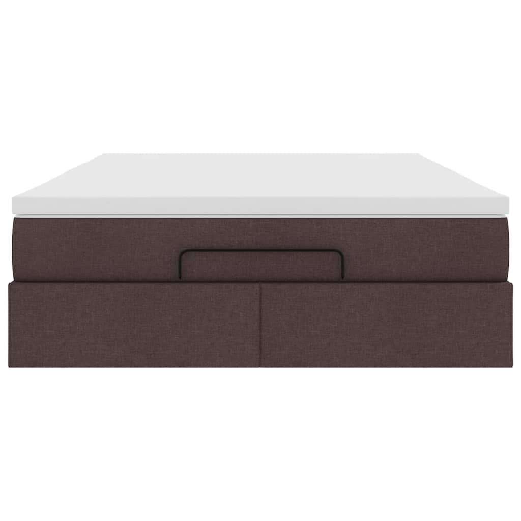 vidaXL Ottoman-Bett mit Matratze Dunkelbraun 140x190 cm Stoff