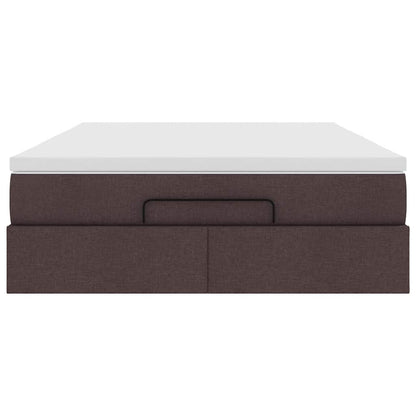 vidaXL Ottoman-Bett mit Matratze Dunkelbraun 140x190 cm Stoff