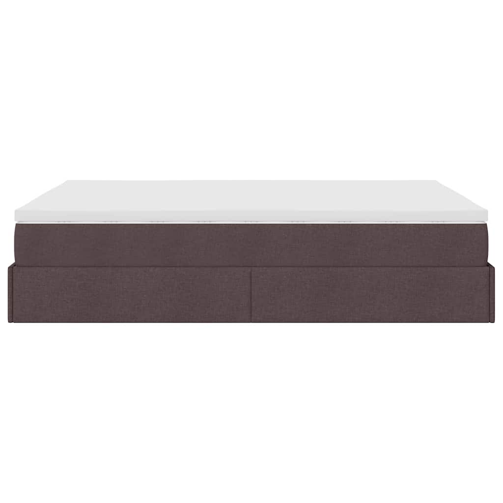 vidaXL Ottoman-Bett mit Matratze Dunkelbraun 140x190 cm Stoff