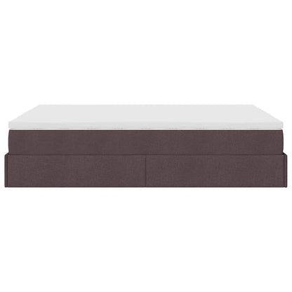 vidaXL Ottoman-Bett mit Matratze Dunkelbraun 140x190 cm Stoff