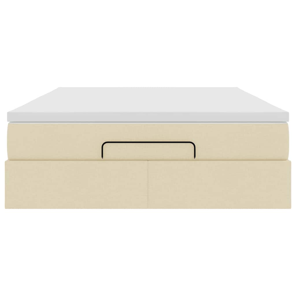 Ottoman-Bett mit Matratze Creme 140x190 cm Stoff