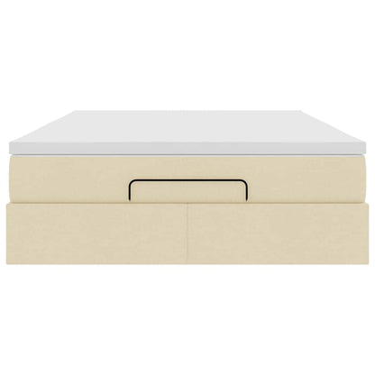Ottoman-Bett mit Matratze Creme 140x190 cm Stoff