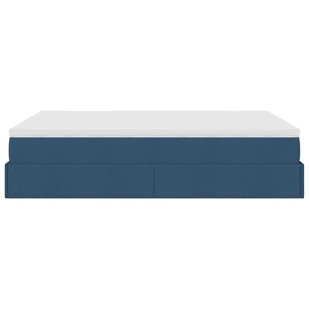 vidaXL Ottoman-Bett mit Matratze Blau 140x190 cm Stoff