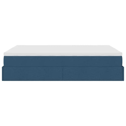 vidaXL Ottoman-Bett mit Matratze Blau 140x190 cm Stoff