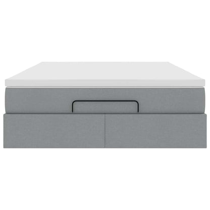vidaXL Ottoman-Bett mit Matratze Hellgrau 140x200 cm Stoff