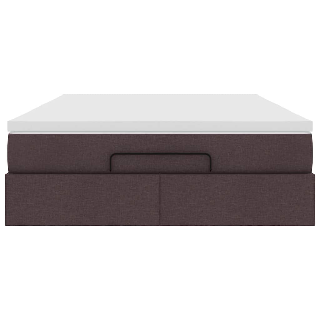 vidaXL Ottoman-Bett mit Matratze Dunkelbraun 140x200 cm Stoff