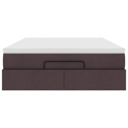 vidaXL Ottoman-Bett mit Matratze Dunkelbraun 140x200 cm Stoff