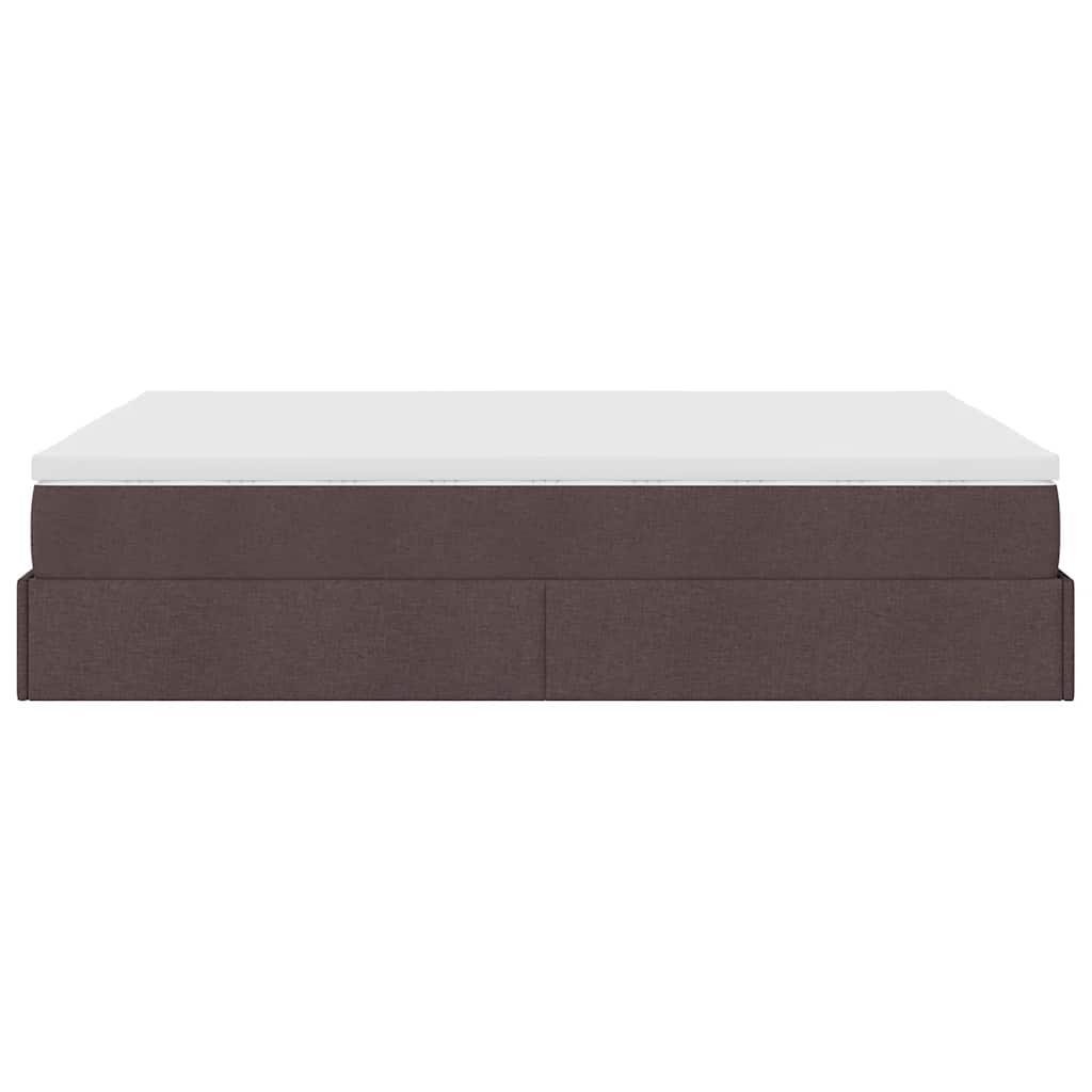 vidaXL Ottoman-Bett mit Matratze Dunkelbraun 140x200 cm Stoff