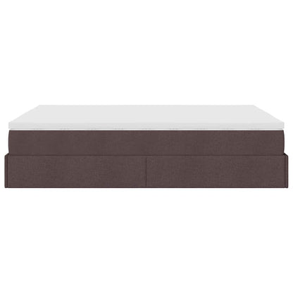 vidaXL Ottoman-Bett mit Matratze Dunkelbraun 140x200 cm Stoff