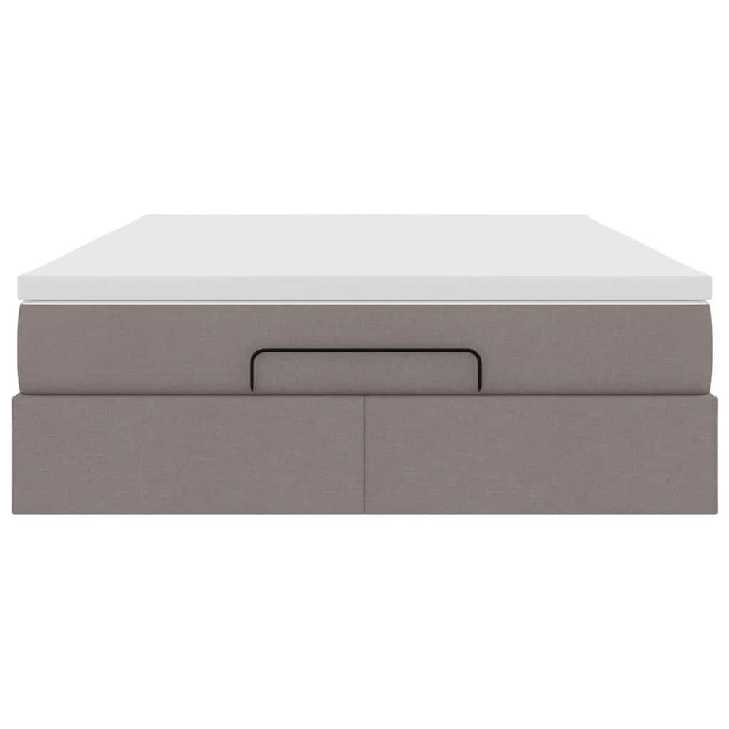 vidaXL Ottoman-Bett mit Matratze Taupe 140x200 cm Stoff