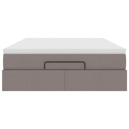 vidaXL Ottoman-Bett mit Matratze Taupe 140x200 cm Stoff