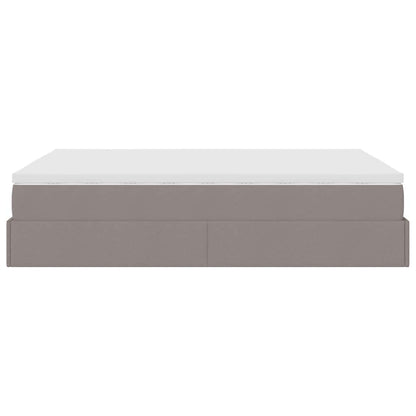 vidaXL Ottoman-Bett mit Matratze Taupe 140x200 cm Stoff