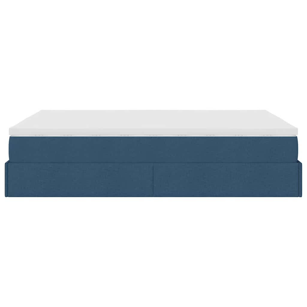 vidaXL Ottoman-Bett mit Matratze Blau 140x200 cm Stoff